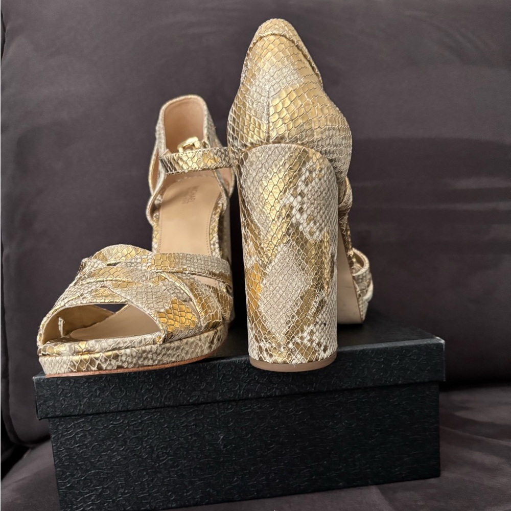 Michael Kors Snakeskin Platform Sandals - Picture 2 of 4